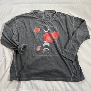 Oversized Rose and Moon Long Sleeve